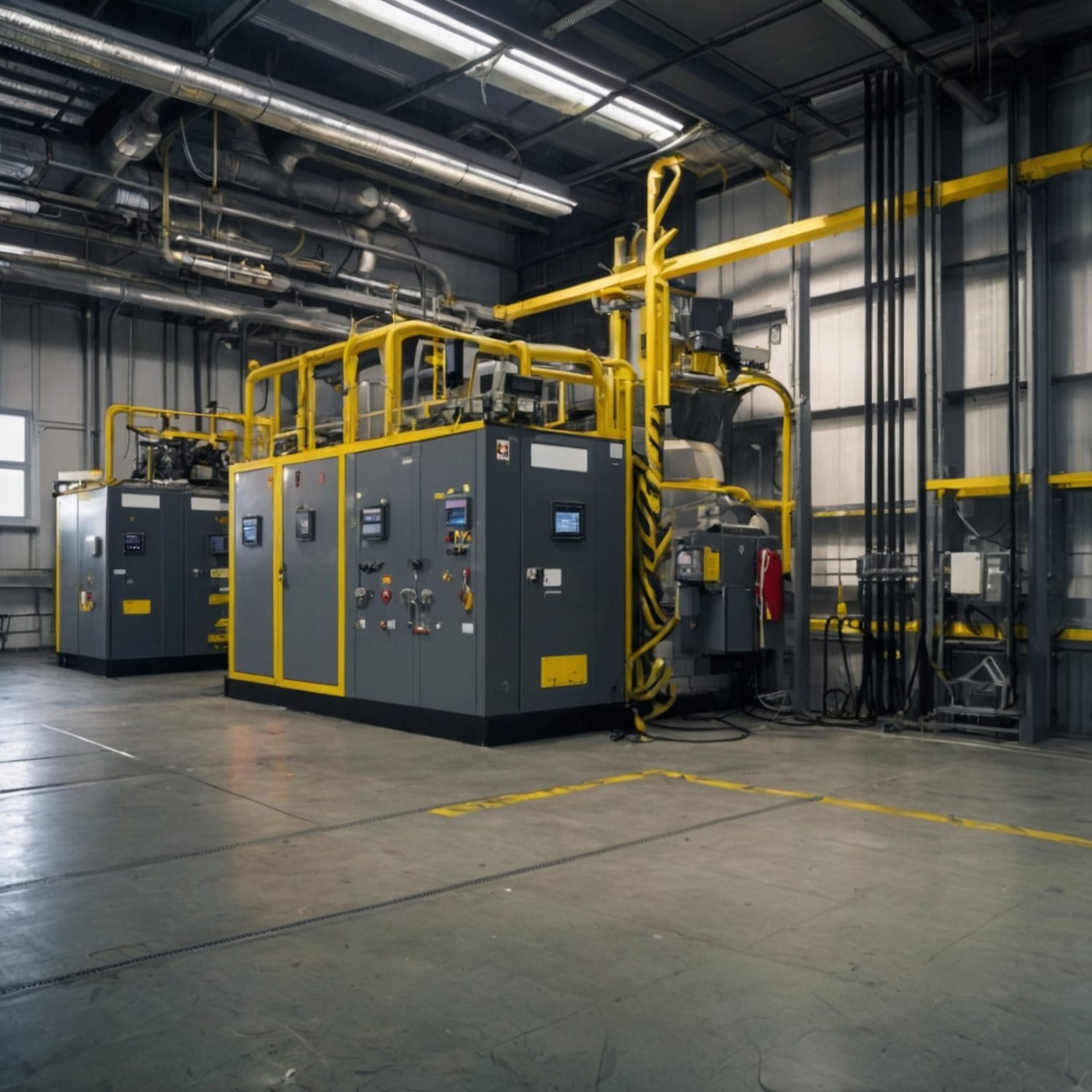 Armoires électriques et équipements de supervision en salle technique industrielle