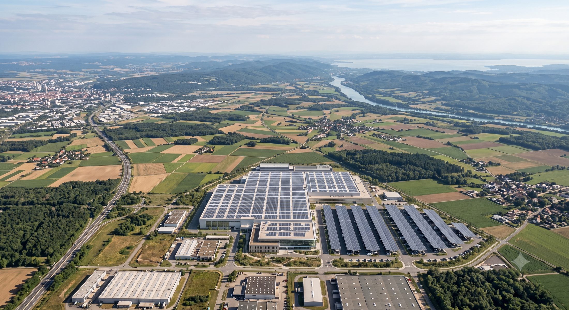 Site industriel décarbonisé équipé de toitures photovoltaïques